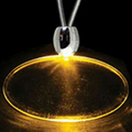 Light Up Necklace - Acrylic Oval Pendant - Amber